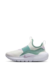 Nike White/Green Pink Youth Flex Runner 4 Trainers - Image 2 of 10