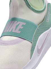 Nike White/Green Pink Youth Flex Runner 4 Trainers - Image 9 of 10
