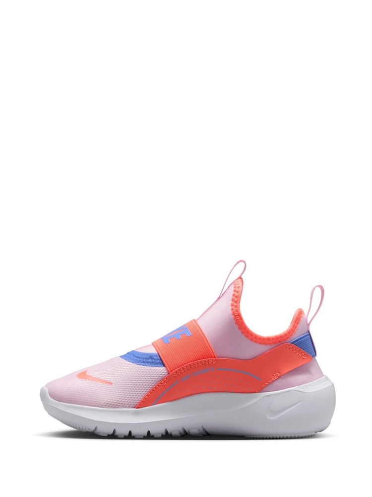 Nike Pink/Orange Blue Junior Flex Runner 4 Trainers - Image 2 of 10 Nike Pink/Orange Blue Junior Flex Runner 4 Trainers - Image 2 of 10