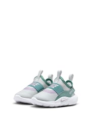 Nike White/Green Pink Infant Flex Runner 4 Trainers - Image 2 of 9