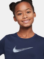 Nike Midnight Navy Pro Dri-FIT Veneer One Short Sleeve T-Shirt - Image 3 of 3