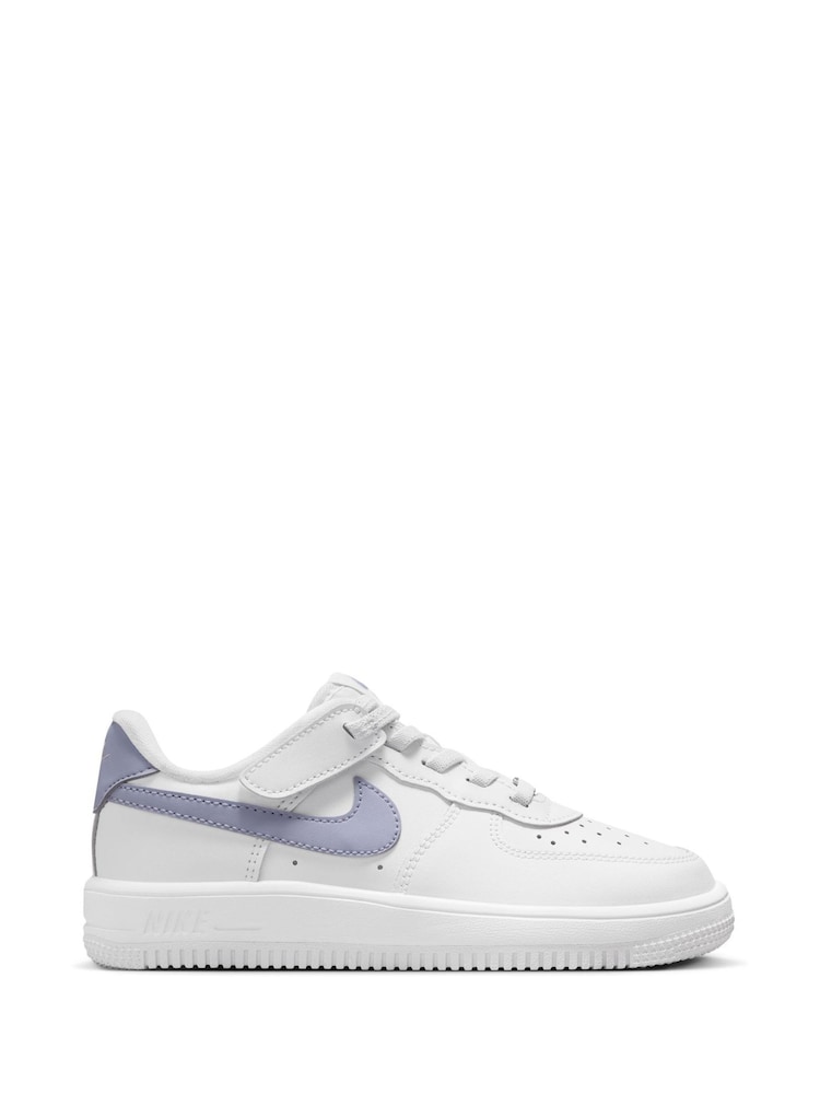 Nike White Ghost Grey Junior Air Force 1 Easy On Trainers - Image 1 of 10