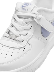 Nike White Ghost Grey Junior Air Force 1 Easy On Trainers - Image 10 of 10