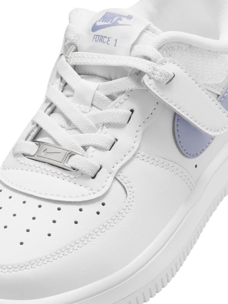 Nike White Ghost Grey Junior Air Force 1 Easy On Trainers - Image 10 of 10