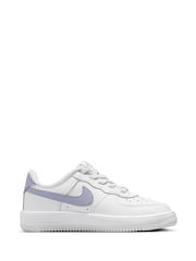 Nike White Ghost Grey Junior Air Force 1 Easy On Trainers - Image 3 of 10