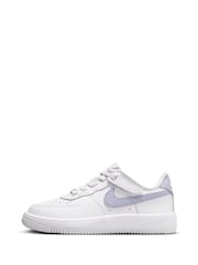 Nike White Ghost Grey Junior Air Force 1 Easy On Trainers - Image 4 of 10