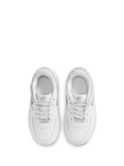 Nike White Ghost Grey Junior Air Force 1 Easy On Trainers - Image 5 of 10