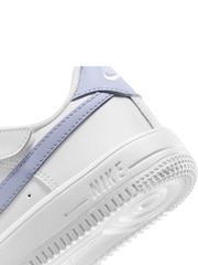 Nike White Ghost Grey Junior Air Force 1 Easy On Trainers - Image 9 of 10
