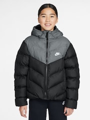 Nike Black Colour Block Puffer Jacket - Image 1 of 3