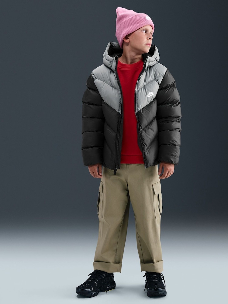 Nike Black Colour Block Puffer Jacket - Image 1 of 7 Nike Black Colour Block Puffer Jacket - Image 1 of 7