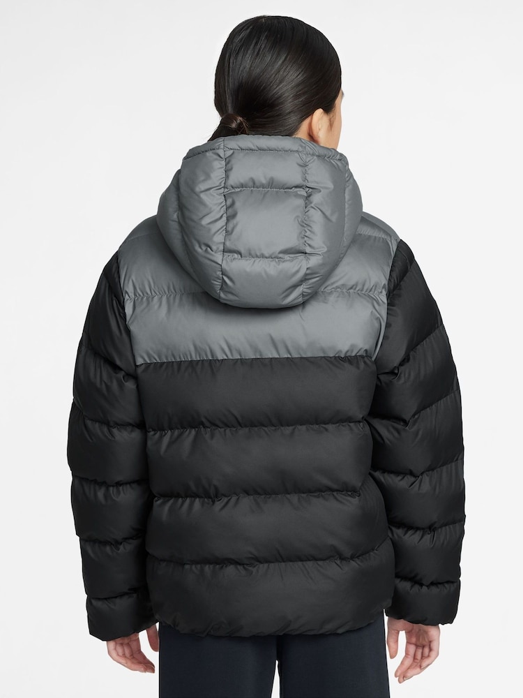 Nike Black Colour Block Puffer Jacket - Image 2 of 3