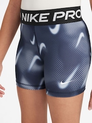 Nike Midnight Navy Pro Dri-FIT Veneer Printed 5-Inch Shorts - Image 3 of 4