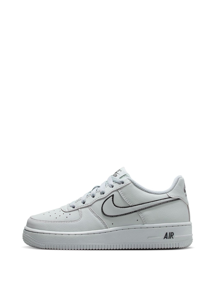 Nike Off White/Black Youth Air Force 1 Trainers - Image 2 of 10 Nike Off White/Black Youth Air Force 1 Trainers - Image 2 of 10