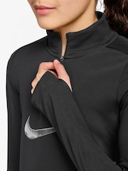 Nike Black Pro Dri-FIT Veneer Printed Swoosh Half Zip Sweat Top - Image 3 of 3