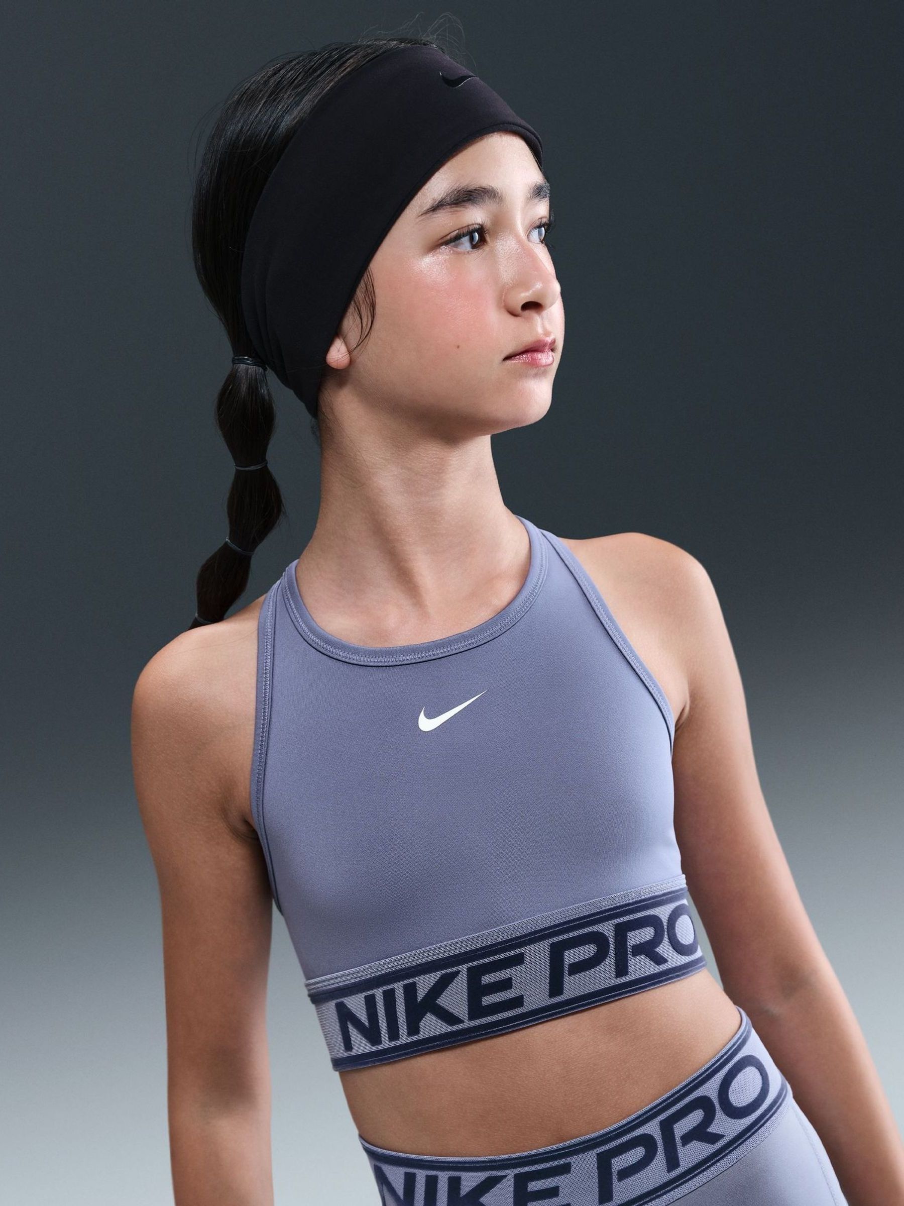 nike pro sports bra blue