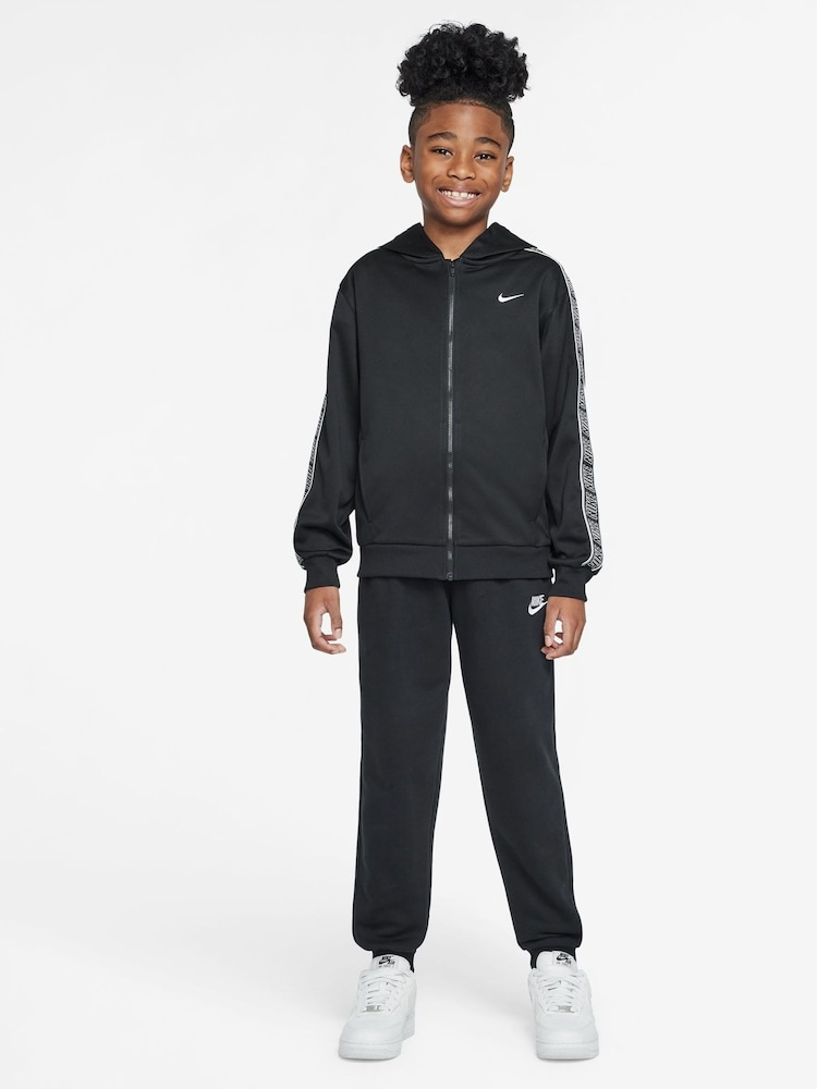 Nike Black Club+ Poly Taped Zip Through Hoodie - Image 1 of 3