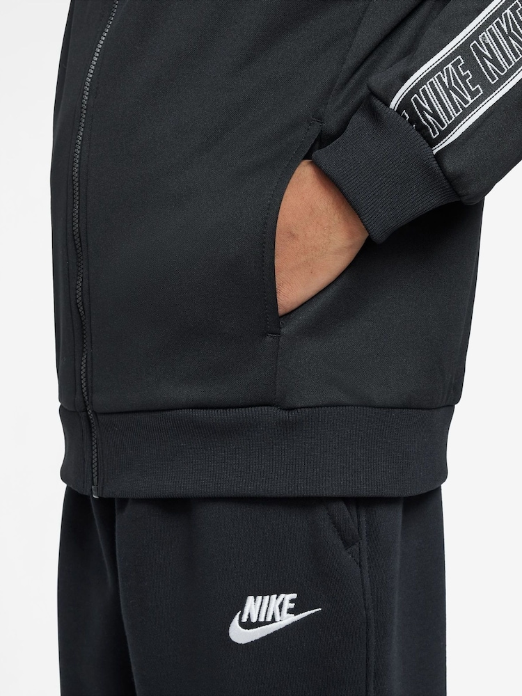 Nike Black Club+ Poly Taped Zip Through Hoodie - Image 3 of 3