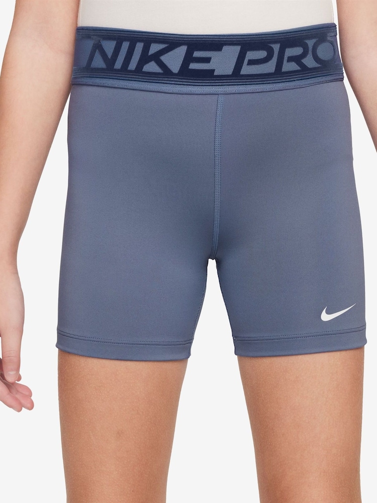 Nike World Indigo Blue Pro Dri-FIT 3 Inch Shorts - Image 1 of 4 Nike World Indigo Blue Pro Dri-FIT 3 Inch Shorts - Image 1 of 4