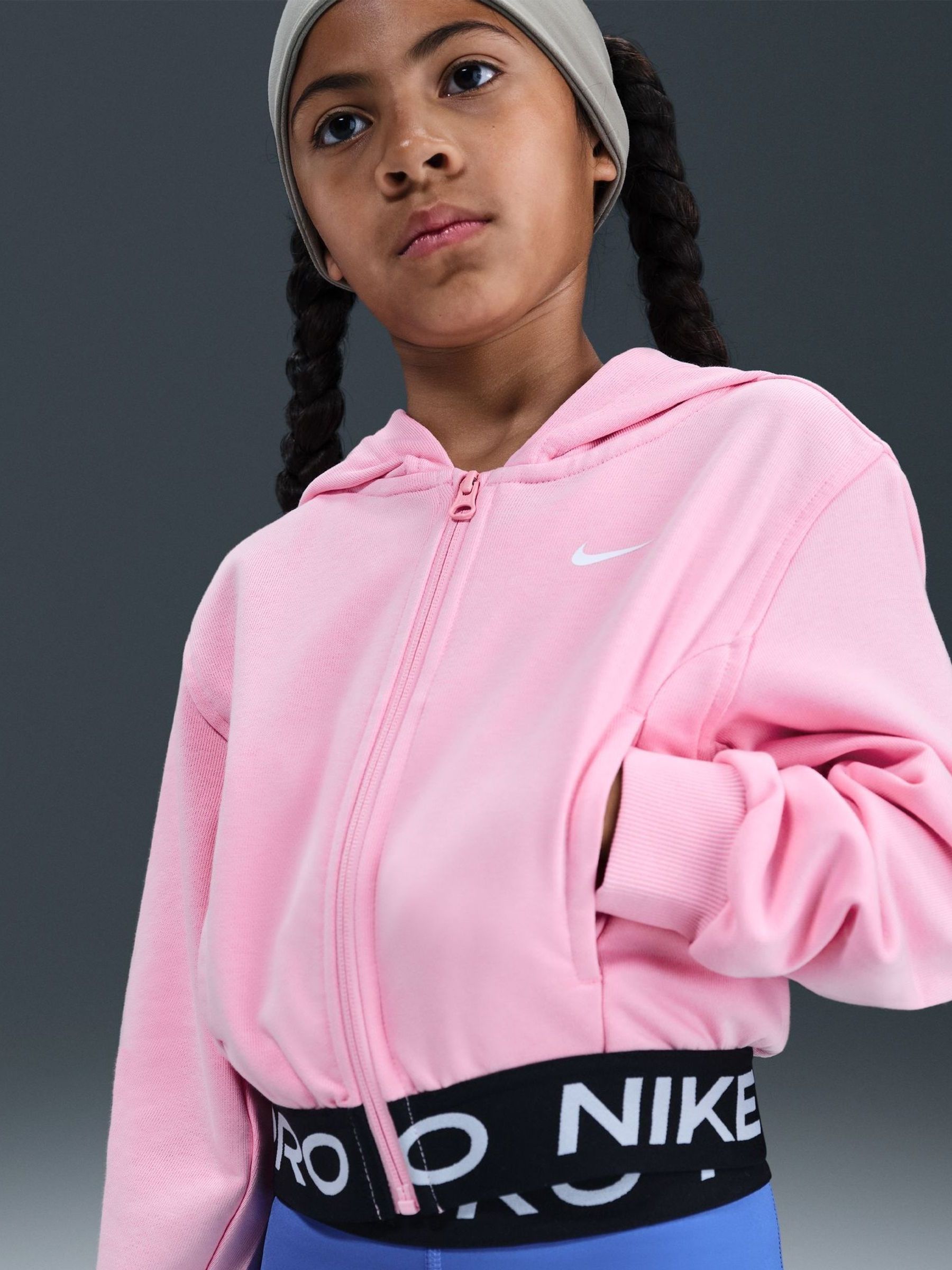 cropped pink nike hoodie