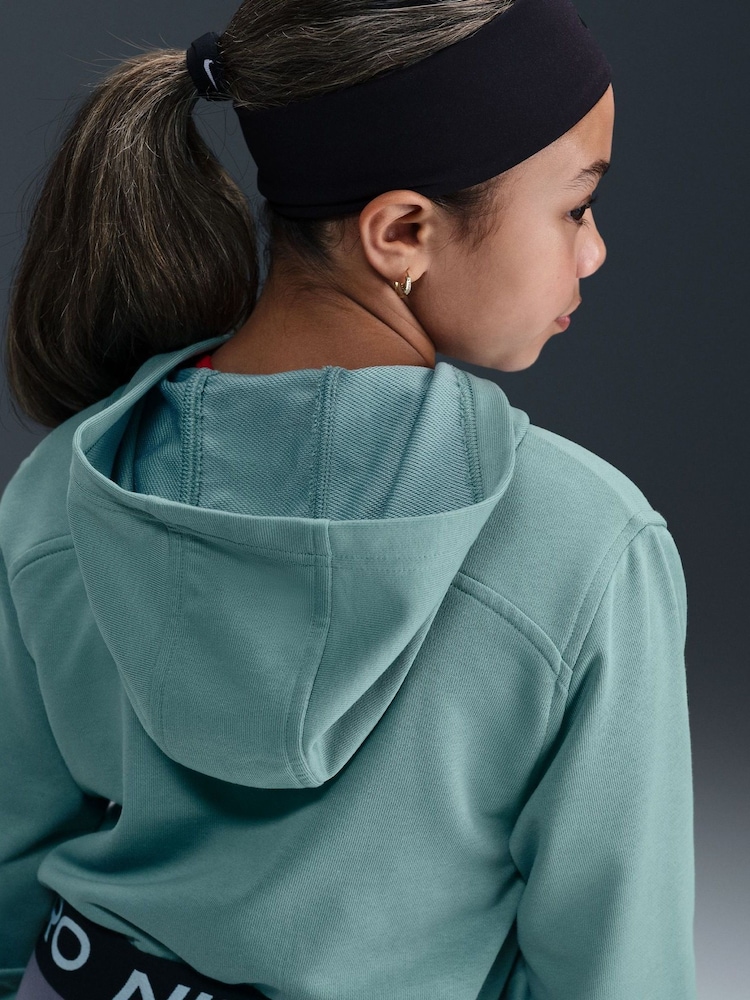 Nike Cannon Green Pro Dri-FIT Cropped Fleece Hoodie - Image 5 of 5