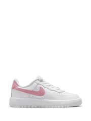 Nike White/Med Soft Pink Junior Air Force 1 Easy On Trainers - Image 3 of 10