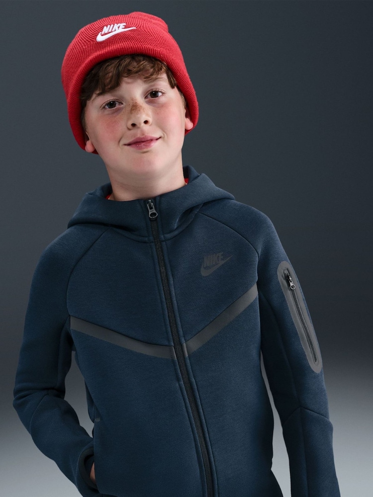 Nike Blue Tech Fleece Zip-Up Hoodie - Image 6 of 6 Nike Blue Tech Fleece Zip-Up Hoodie - Image 6 of 6