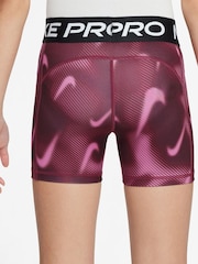 Nike Beet Pink Pro Dri-FIT Veneer Printed 5-Inch Shorts - Image 2 of 4