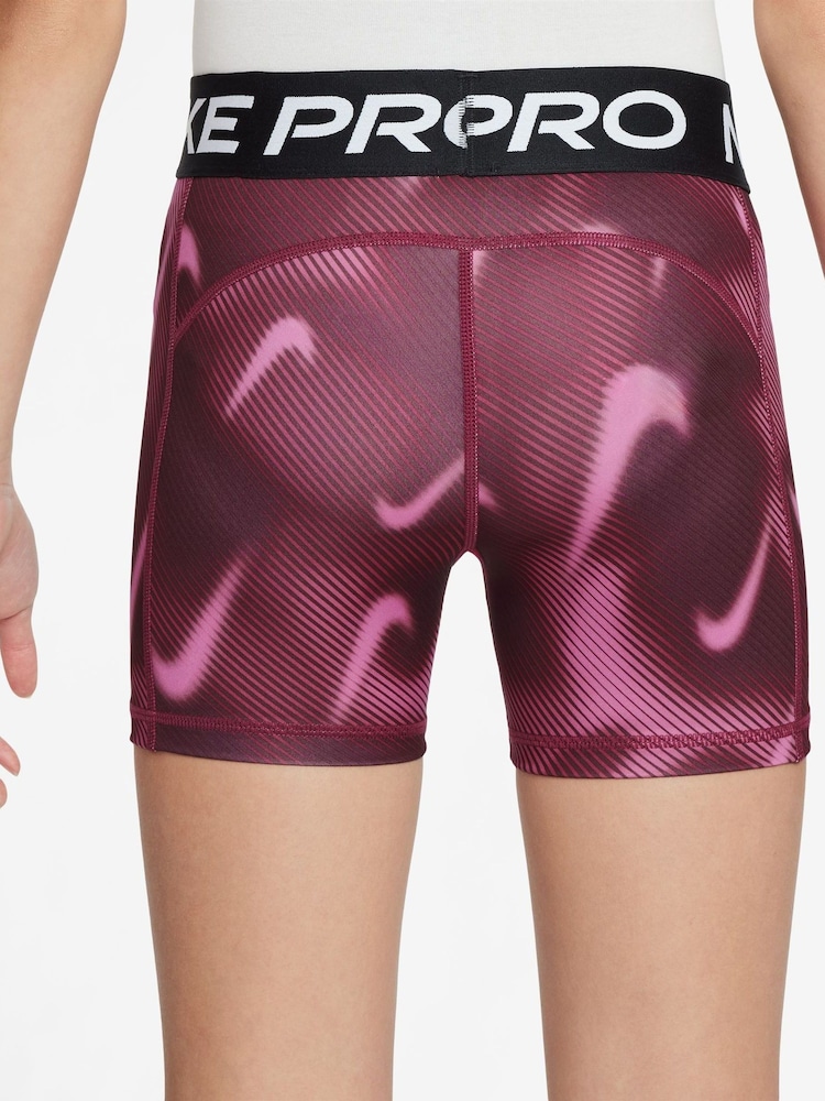 Nike Beet Pink Pro Dri-FIT Veneer Printed 5-Inch Shorts - Image 2 of 4