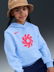 Nike Blue Tint Erling Haaland Club Fleece Hoodie - Image 5 of 10