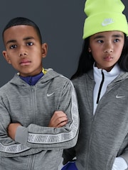 Nike Dark Grey Heather Club+ Poly Taped Zip Through Hoodie - Image 7 of 7