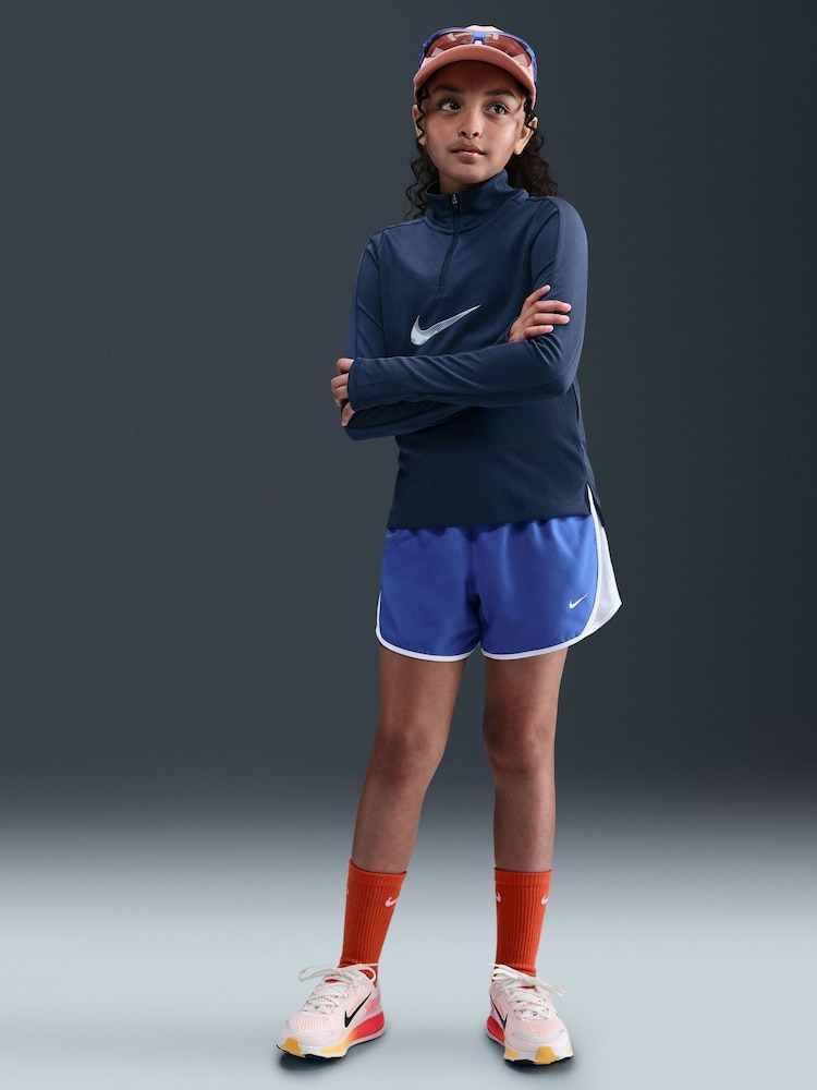 Nike Midnight Navy Pro Dri-FIT Veneer Printed Swoosh Half Zip Sweatshirt - Image 1 of 5