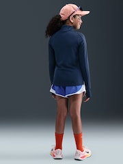 Nike Midnight Navy Pro Dri-FIT Veneer Printed Swoosh Half Zip Sweatshirt - Image 2 of 5