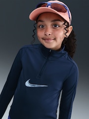 Nike Midnight Navy Pro Dri-FIT Veneer Printed Swoosh Half Zip Sweatshirt - Image 4 of 5