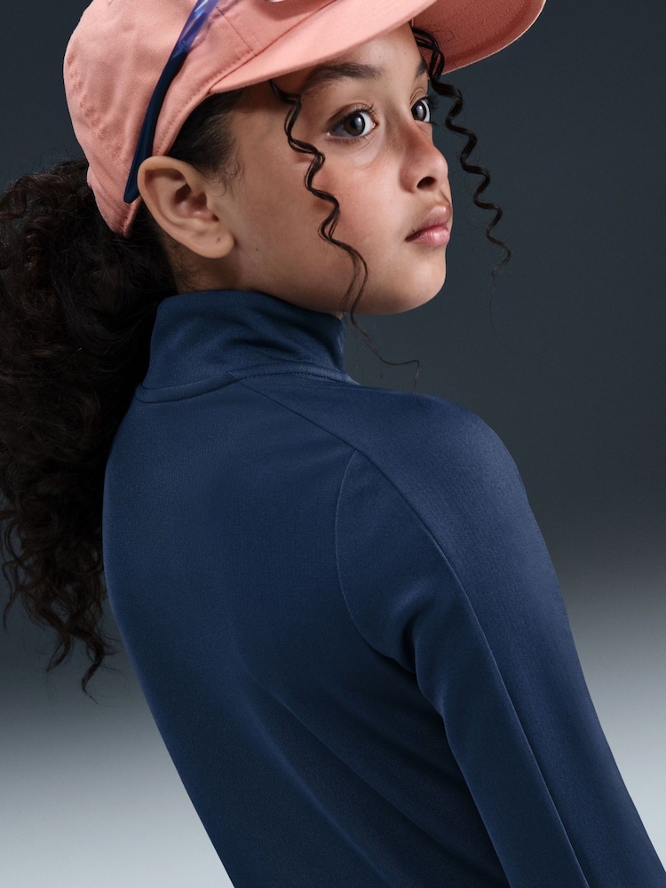 Nike Midnight Navy Pro Dri-FIT Veneer Printed Swoosh Half Zip Sweatshirt - Image 5 of 5