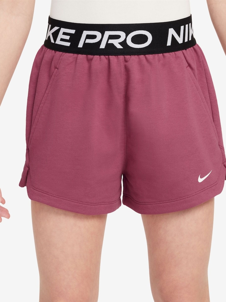 Nike Beet Pink Pro Dri-FIT Fleece Shorts - Image 1 of 4