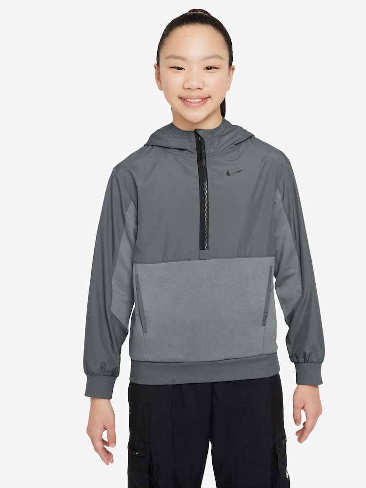 Nike Smoke Grey City Utility Easy On Half Zip Fleece Hoodie - Image 1 of 3 Nike Smoke Grey City Utility Easy On Half Zip Fleece Hoodie - Image 1 of 3