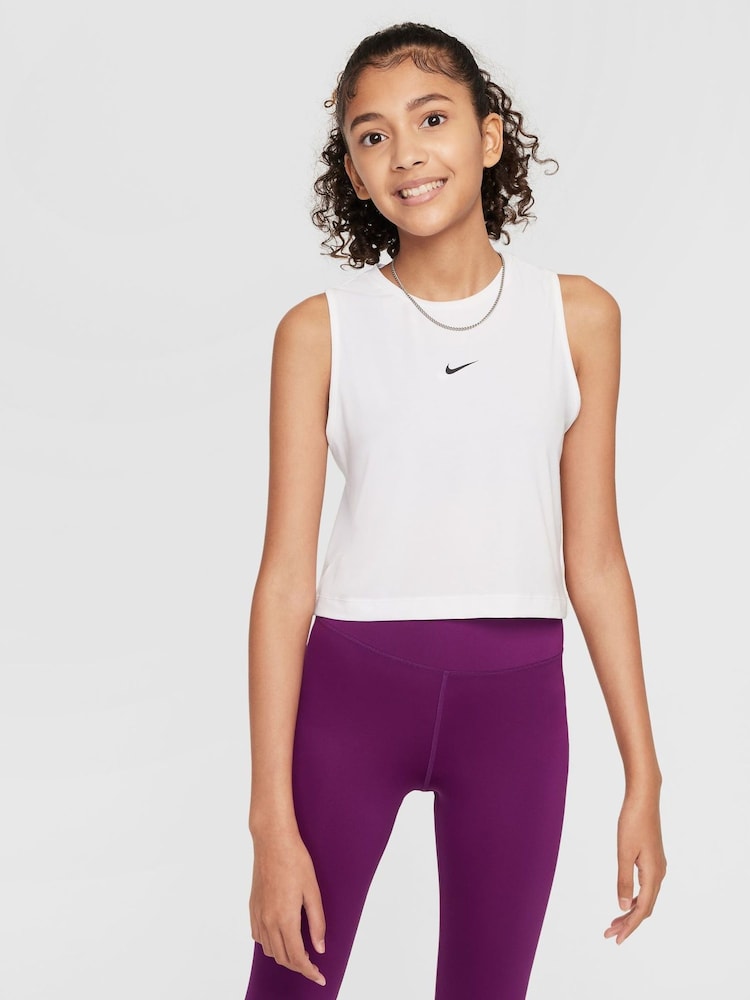 Nike White Pro Dri-FIT Vest Top - Image 1 of 4