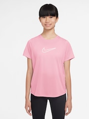 Nike Soft Pink Dri-FIT One Short Sleeve T-Shirt - Image 1 of 3