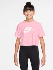 Nike Soft Pink Sportswear Cropped T-Shirt - Image 1 of 3