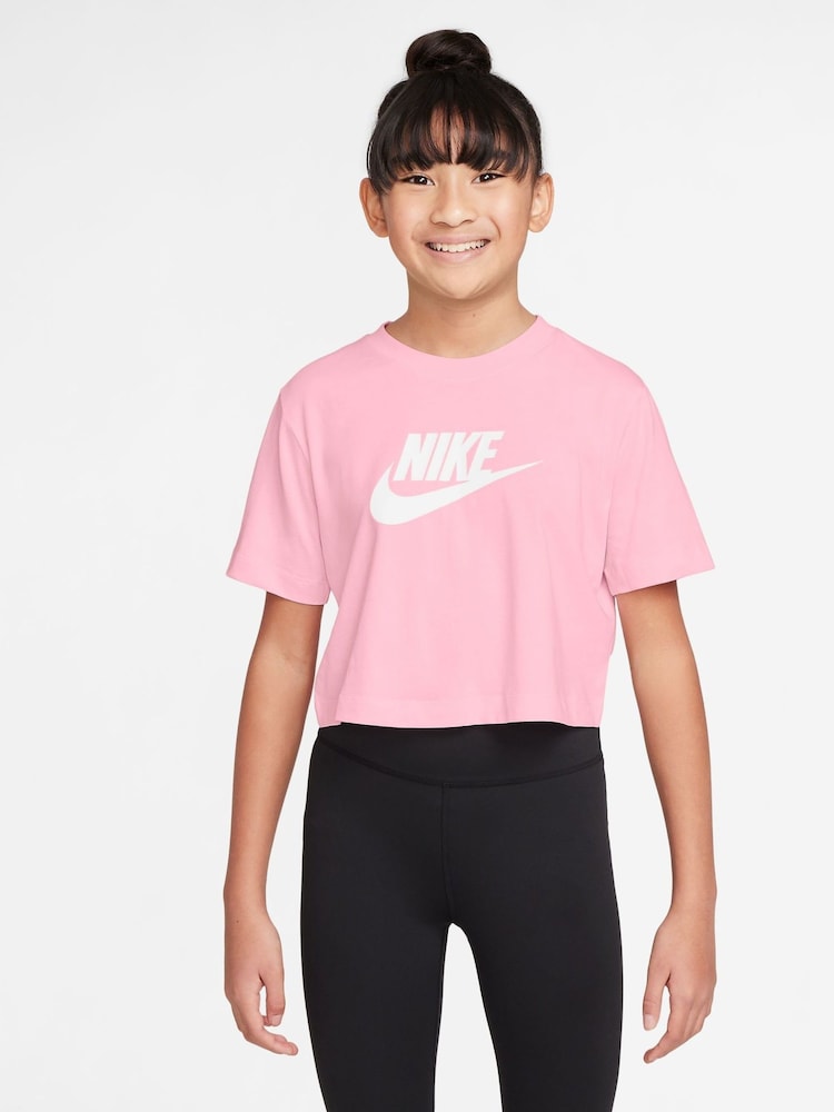 Nike Soft Pink Sportswear Cropped T-Shirt - Image 1 of 3