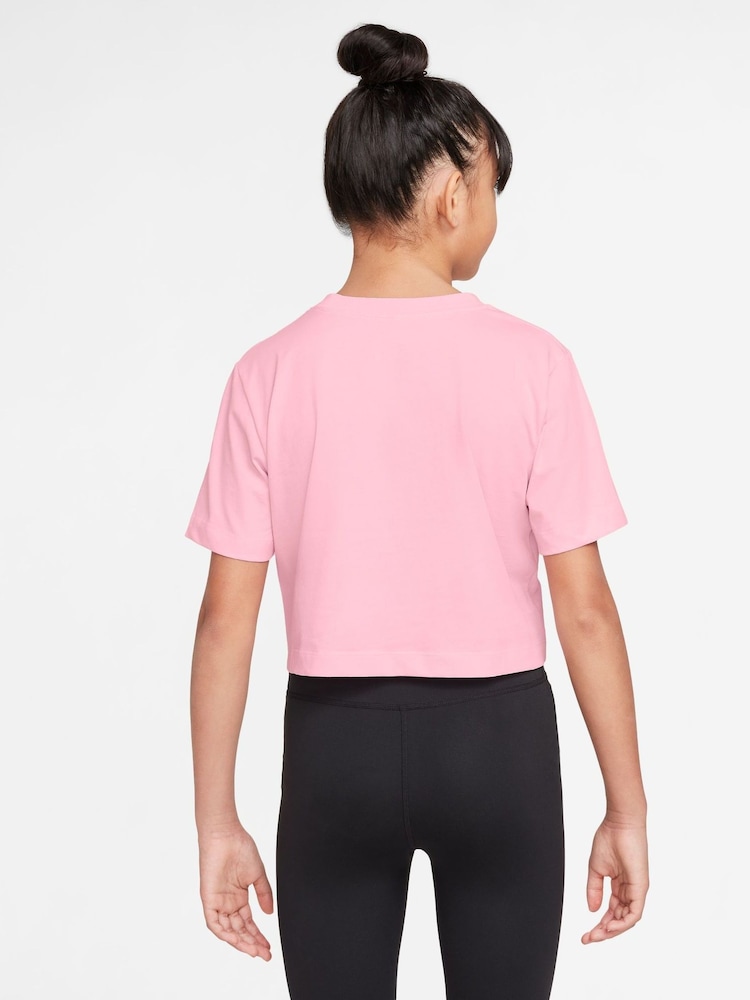 Nike Soft Pink Sportswear Cropped T-Shirt - Image 2 of 3