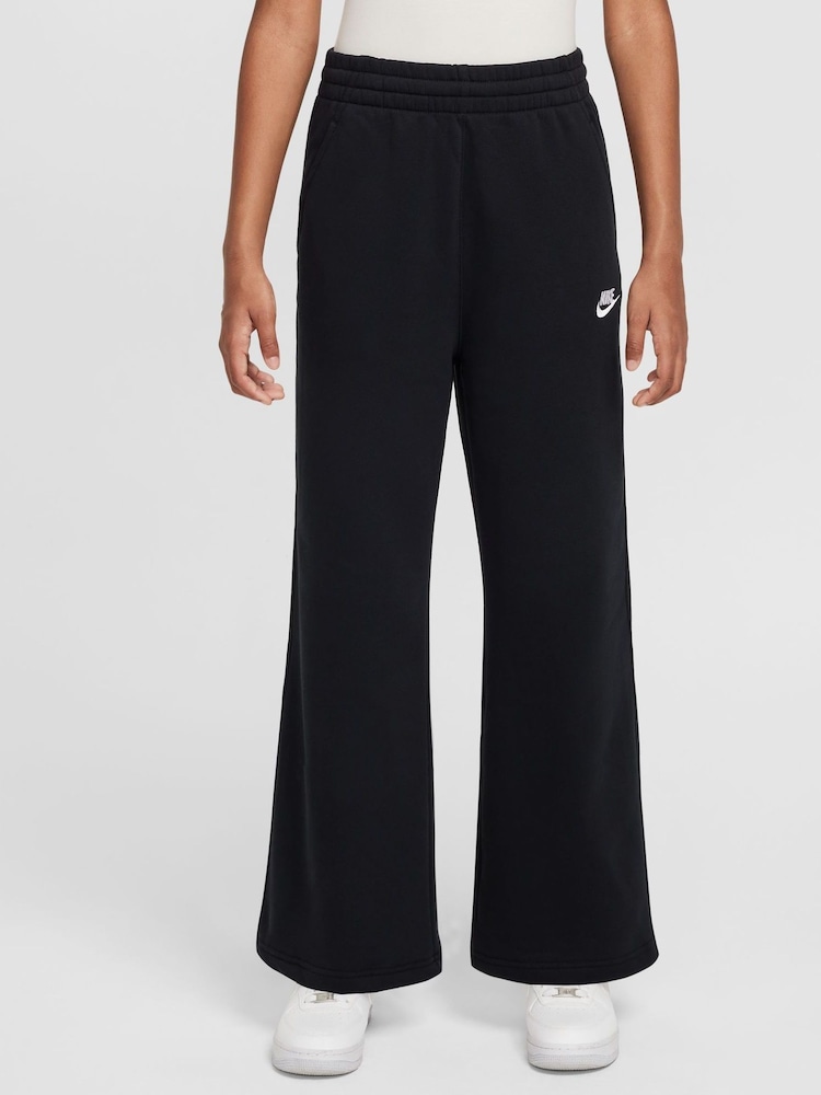 Nike Black Club Fleece Wide Leg Joggers - Image 1 of 6