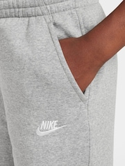Nike Dark Grey Heather Club Fleece Wide Leg Joggers - Image 4 of 6