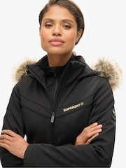 Superdry Black All In One Belted Faux Fur Hood Ski Suit - Image 3 of 3