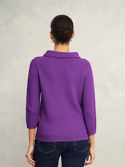 Hobbs Purple Camilla 100% Cotton Jumper - Image 2 of 4