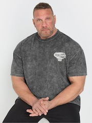 BadRhino Big & Tall – IronRhino Training Dept – Kurzarm-T-Shirt mit Waschung aus 100 % Baumwolle - Bild 1 von 5