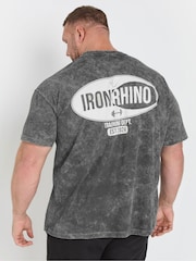 BadRhino Big & Tall – IronRhino Training Dept – Kurzarm-T-Shirt mit Waschung aus 100 % Baumwolle - Bild 2 von 5