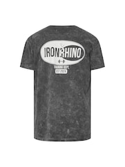 BadRhino Big & Tall – IronRhino Training Dept – Kurzarm-T-Shirt mit Waschung aus 100 % Baumwolle - Bild 5 von 5