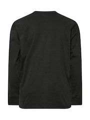 BadRhino Big & Tall Black Ironrhino Long Sleeve Acid Wash 100% Cotton T-Shirt - Image 5 of 5