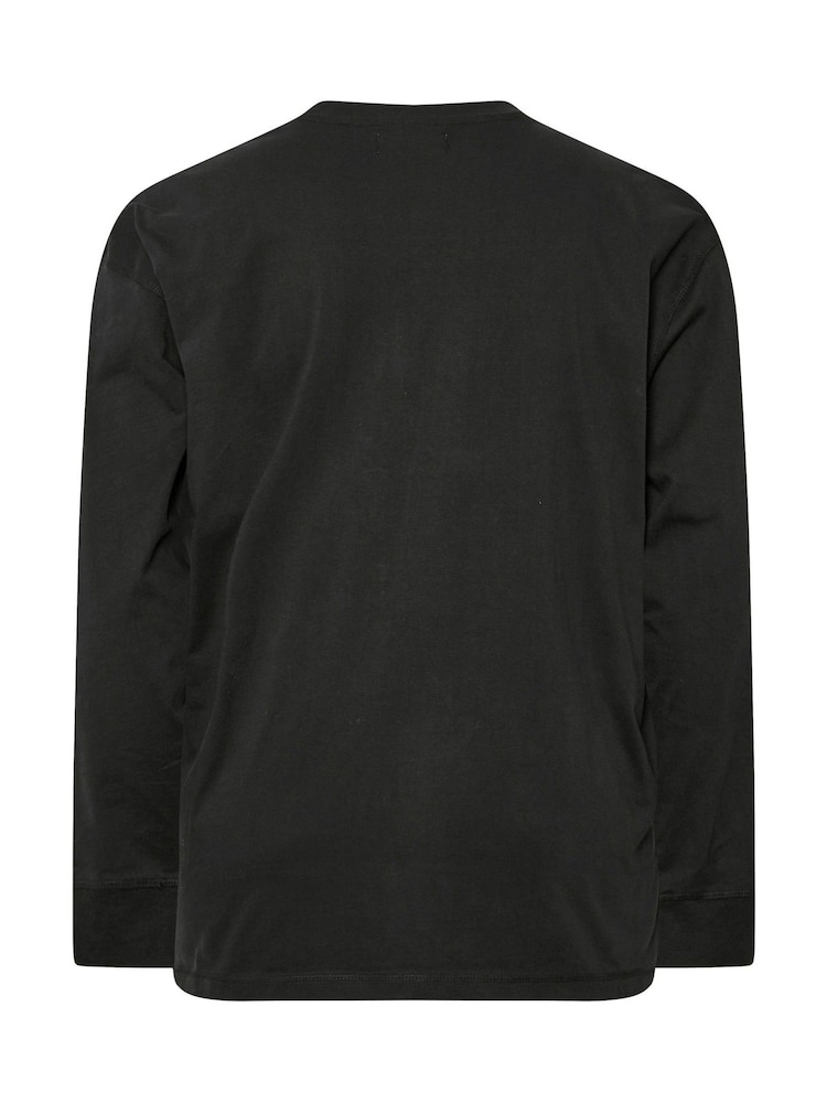 BadRhino Big & Tall Black Ironrhino Long Sleeve Acid Wash 100% Cotton T-Shirt - Image 5 of 5